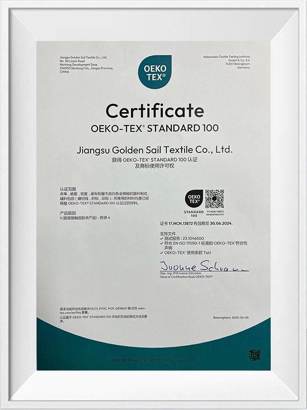 Certifikat oeko-tex standard 100